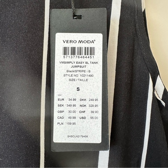 Vero Moda-Stripe Sleeveless Lightweight Jumpsuit (Size:Small) - Picture 10 of 11